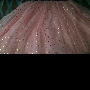 Jean pink dress with gold stars